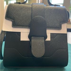 -Senreve Mini Aluna Vegan Saffiano Forest Gold Zipper